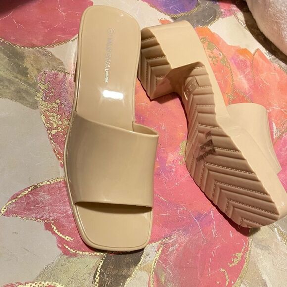 🛍️Women’s wild diva Karis jelly Block Heels Mull sandal size:8💥 - Picture 4 of 10